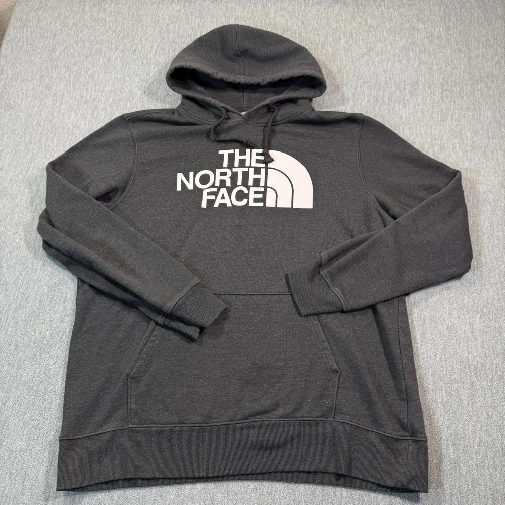 The North Face Hoodie Mens XL Gray Fleece Pullover Logo Graphic Hooded Sweatshir